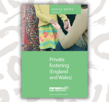 Private fostering advice note front cover