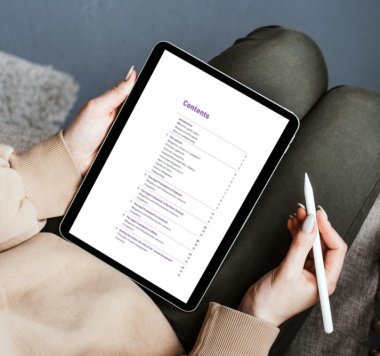 iPad screen displaying a book content page
