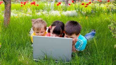 Children using a laptop