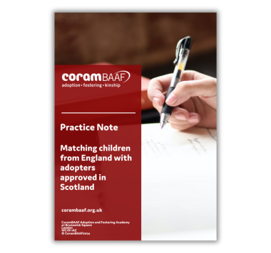 Matching children from England with adopters approved in Scotland cover