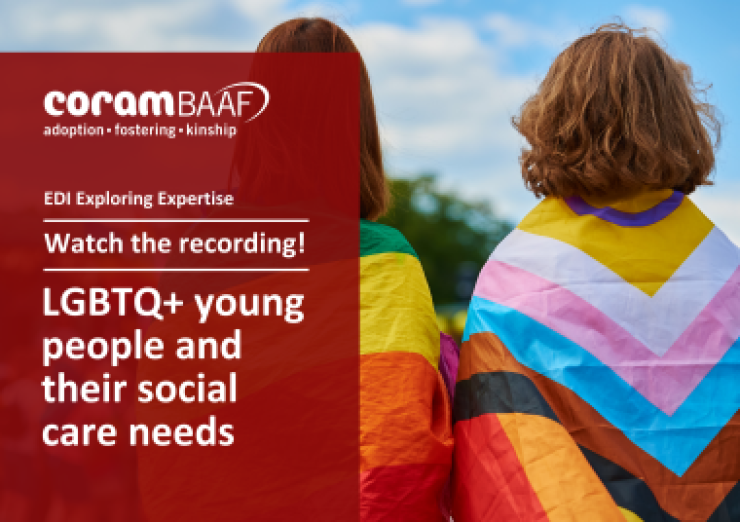 Teenagers with LGBTQ+ flags around their shoulders